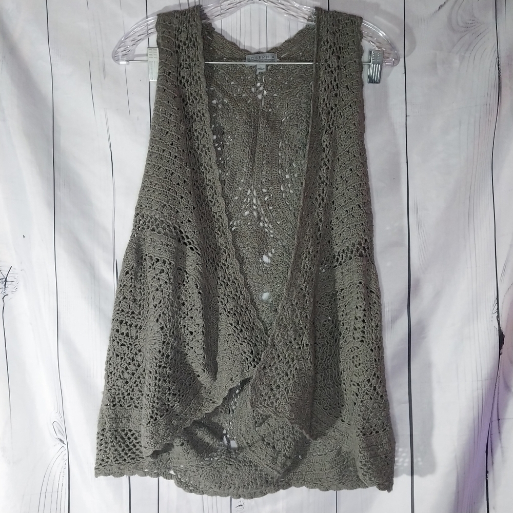 Joseph A Boho Crochet Open Front Fairycore Hippie Boho Indie Drapey Vest